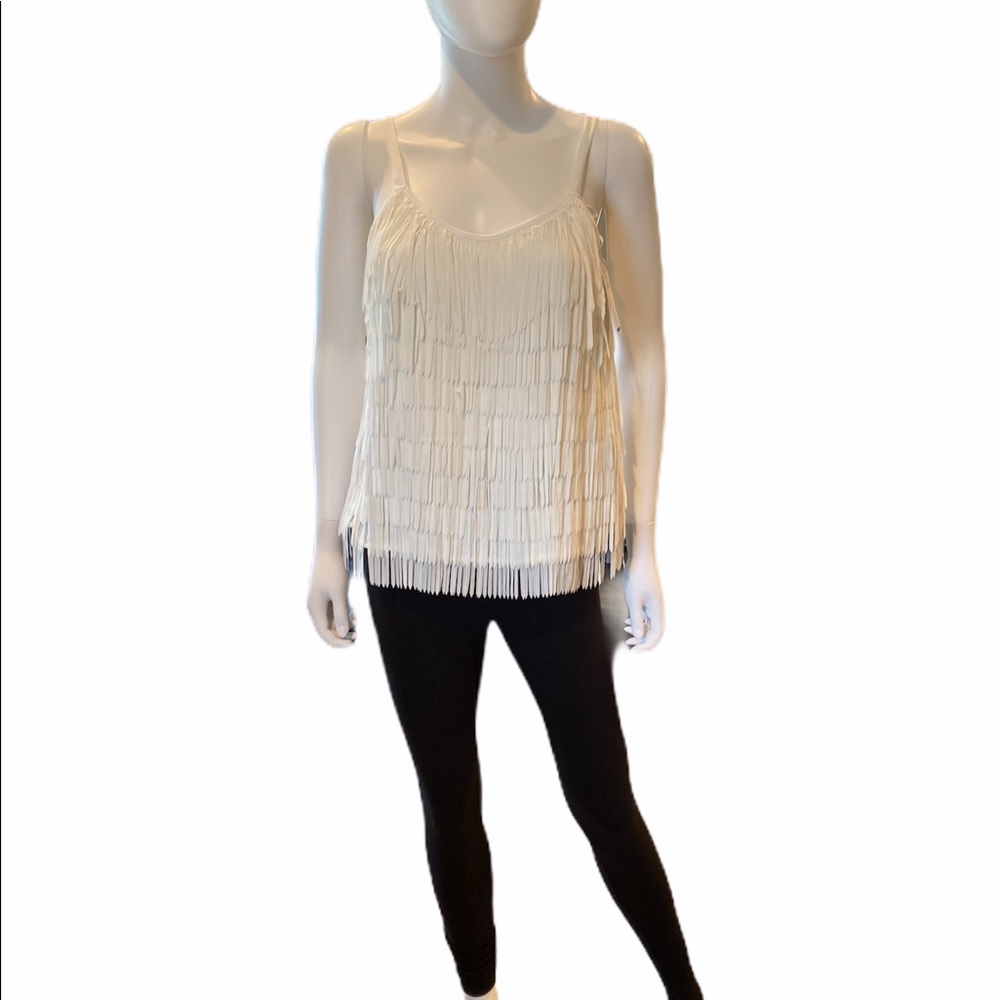 NWT-Joseph Ribkoff white fringe top